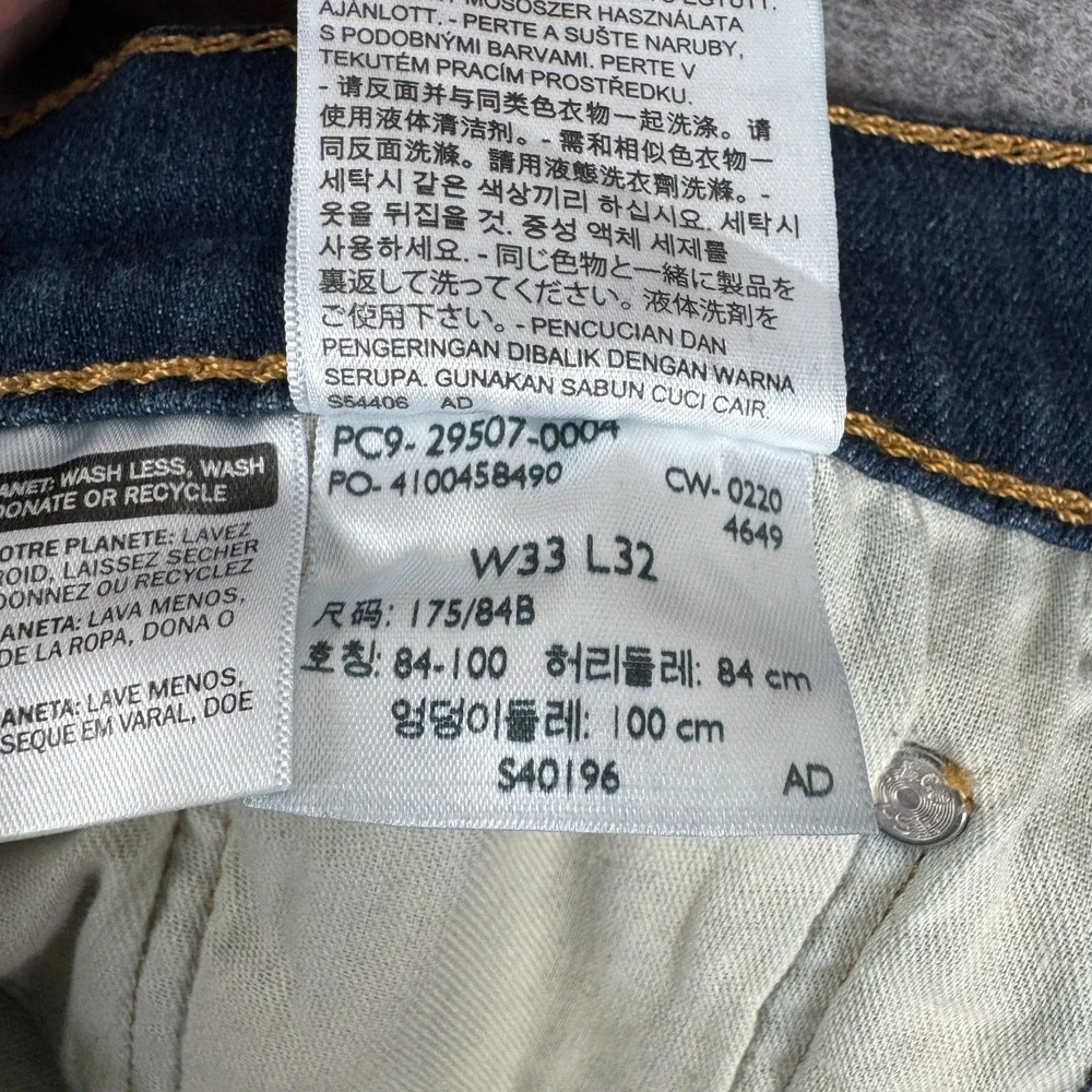 Levi's 502 Jeans Regular Taper Fit Blue Mens 33x32